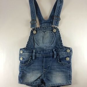 Denim Bib Short Overalls